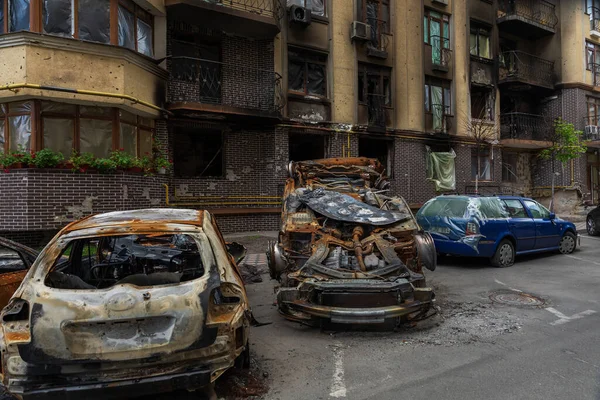 Terör saldırısı. Ukrayna, Rusya savaşı. Irpen. Rus istilacılardan sonra Irpin. - 05.16.2022 IRPIN. UKRAİNA