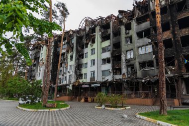 Terör saldırısı. Ukrayna, Rusya savaşı. Irpen. Rus istilacılardan sonra Irpin. - 05.18.2022 IRPIN. UKRAİNA