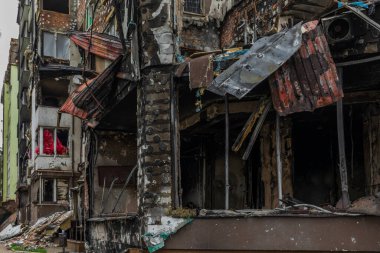 Terör saldırısı. Ukrayna, Rusya savaşı. Irpen. Rus istilacılardan sonra Irpin. - 05.18.2022 IRPIN. UKRAİNA