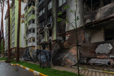 Terör saldırısı. Ukrayna, Rusya savaşı. Irpen. Rus istilacılardan sonra Irpin. - 05.18.2022 IRPIN. UKRAİNA