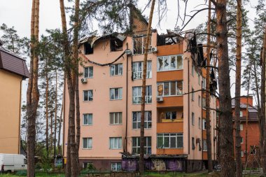 Terör saldırısı. Ukrayna, Rusya savaşı. Irpen. Rus istilacılardan sonra Irpin. - 05.18.2022 IRPIN. UKRAİNA