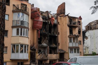 Terör saldırısı. Ukrayna, Rusya savaşı. Irpen. Rus istilacılardan sonra Irpin. - 05.18.2022 IRPIN. UKRAİNA