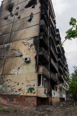 Terör saldırısı. Ukrayna, Rusya savaşı. Irpen. Rus istilacılardan sonra Irpin. - 05.18.2022 IRPIN. UKRAİNA