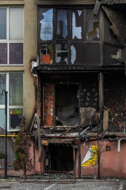 Terör saldırısı. Ukrayna, Rusya savaşı. Irpen. Rus istilacılardan sonra Irpin. - 05.18.2022 IRPIN. UKRAİNA