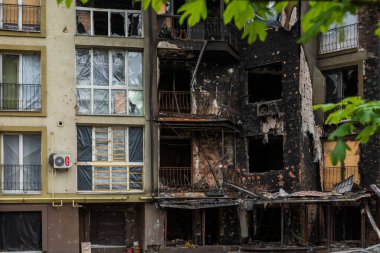 Terör saldırısı. Ukrayna, Rusya savaşı. Irpen. Rus istilacılardan sonra Irpin. - 05.18.2022 IRPIN. UKRAİNA