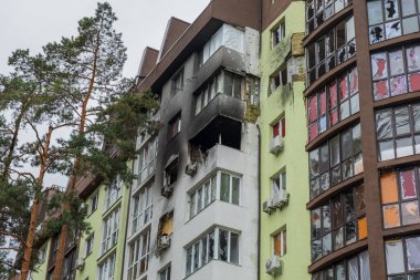 Terör saldırısı. Ukrayna, Rusya savaşı. Irpen. Rus istilacılardan sonra Irpin.