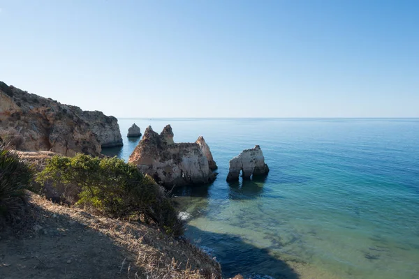 Uitzicht Vanuit Lucht Het Strand Van Three Brothers Algarve Portugal — Stockfoto