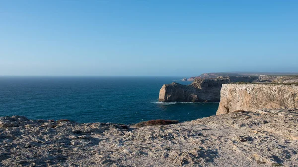 Vackert Landskap Udde Helgonlik Vincent Algarve Portugal Klippor Och Lugna — Stockfoto