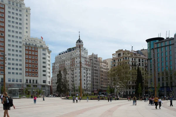 Spanya Meydanı Plaza Espana Eğlence Parkı Haline Getirildi Uzaktaki Binalar — Stok fotoğraf
