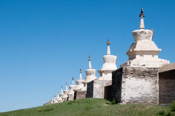 Mura Intorno Tempio Kharakhorum Giornata Sole Mongolia Asia — Foto Stock