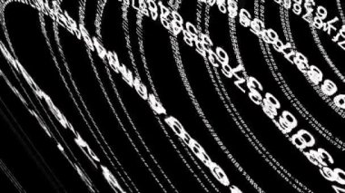 Daire çizgisi üzerinde rastgele beyaz sayılar üst üste biniyor..