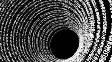 Daire çizgisi üzerinde rastgele beyaz sayılar üst üste biniyor..