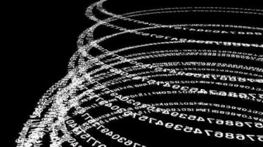 Daire çizgisi üzerinde rastgele beyaz sayılar üst üste biniyor..