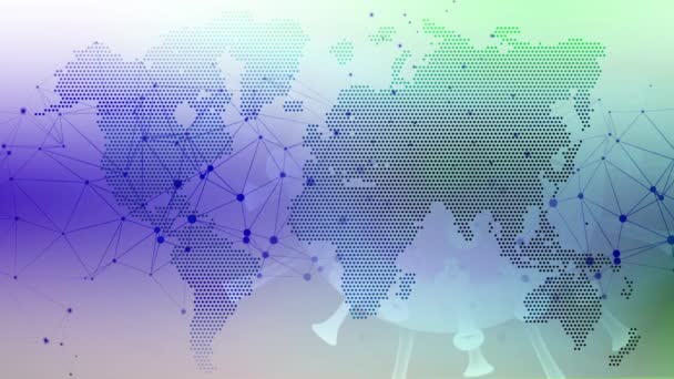 Covid Gira Continuamente Fundo Colorido Mapa Mundo — Vídeo de Stock
