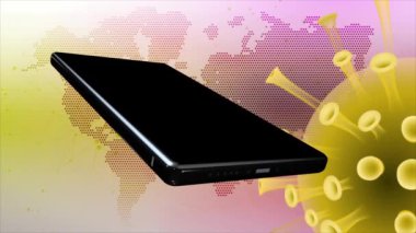 Cep telefonu arka planda sürekli dönen COVID-19 ile birlikte dönüyor