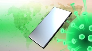 Cep telefonu arka planda sürekli dönen COVID-19 ile birlikte dönüyor