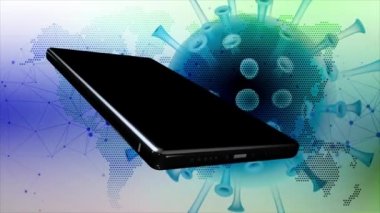 Cep telefonu arka planda sürekli dönen COVID-19 ile birlikte dönüyor