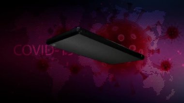 Cep telefonu arka planda sürekli dönen COVID-19 ile birlikte dönüyor