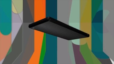 Renkli bir arkaplanda cep telefonu çalkalanıyor