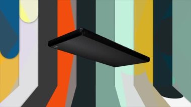 Renkli arka plan ve yeşil ekran üzerinde cep telefonu girdapları.