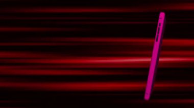 Renkli bir arkaplanda cep telefonu çalkalanıyor