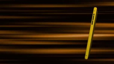 Cep telefonu yeşil ekranlı renkli bir arkaplanda döner.