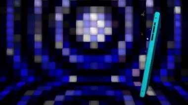 Renkli bir arkaplanda cep telefonu çalkalanıyor