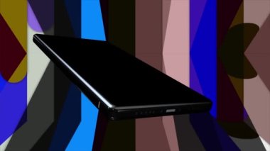 Renkli arkaplanda cep telefonu girdabı