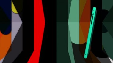 Renkli arkaplanda cep telefonu girdabı