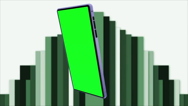 Celular Girou Tela Ficou Verde — Vídeo de Stock