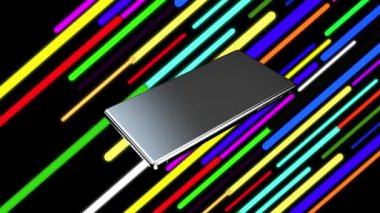 Renkli arkaplanda cep telefonu girdabı