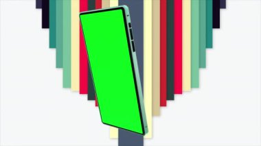 Cep telefonu onun içinde ve arkasında döndü, bir simge dışarı uçtu.