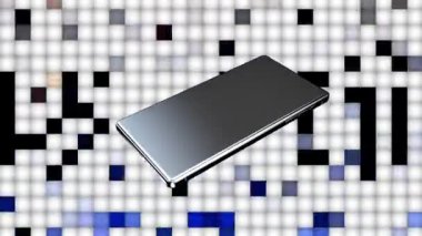 Renkli arka planda cep telefonu girdabı modern ve güzel görünüyor..