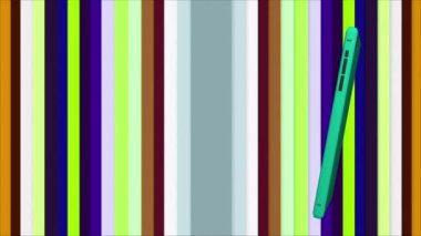 Renkli hatları olan bir arka planda cep telefonu girdabı.