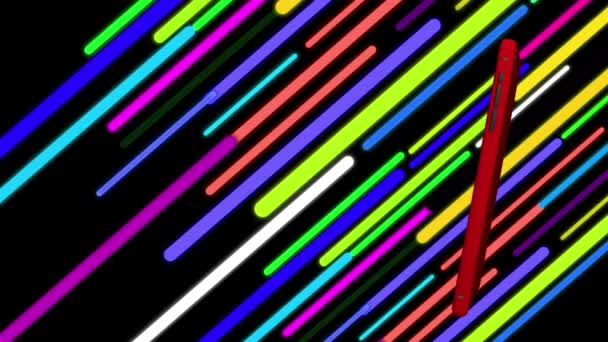 Mobile Phones Swirl Background Colorful Lines Shopping Carts Blown Out — Stock Video