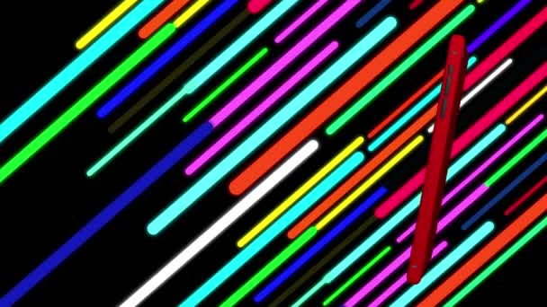 Mobile Phone Swirls Background Colorful Lines — Stock Video