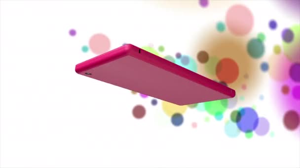 Celular Redemoinho Fundo Colorido Parece Moderno Bonito — Vídeo de Stock