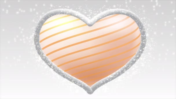 Coração Peludo Branco Centro Tem Coração Colorido Dentro — Vídeo de Stock