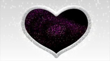 Renkli sisli beyaz kalp ve içinde ışık parlak ve güzel görünüyordu..