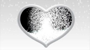 Renkli sisli beyaz kalp ve içinde ışık parlak ve güzel görünüyordu..