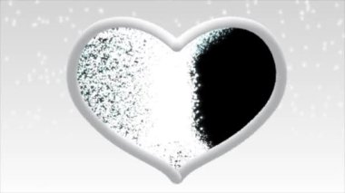 Renkli sisli beyaz kalp ve içinde ışık parlak ve güzel görünüyordu..