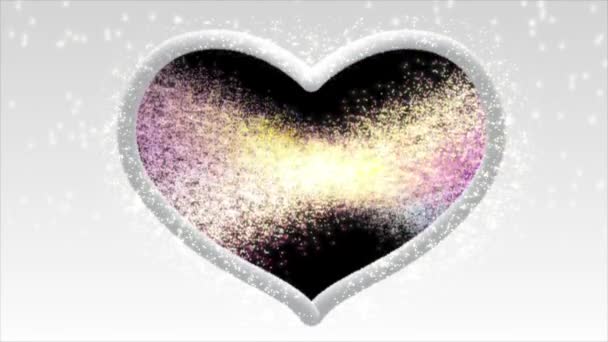 White Heart Colorful Mist Light Looked Bright Beautiful — Stockvideo