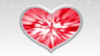 Renkli sisli beyaz kalp ve içinde ışık parlak ve güzel görünüyordu..