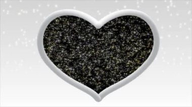 Renkli sisli beyaz kalp ve içinde ışık parlak ve güzel görünüyordu..