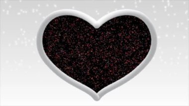 Renkli sisli beyaz kalp ve içinde ışık parlak ve güzel görünüyordu..