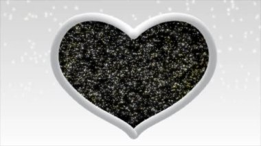 Renkli sisli beyaz kalp ve içinde ışık parlak ve güzel görünüyordu..