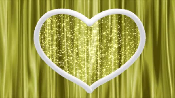 White Heart Glittered Swaying Cloth Background — Video