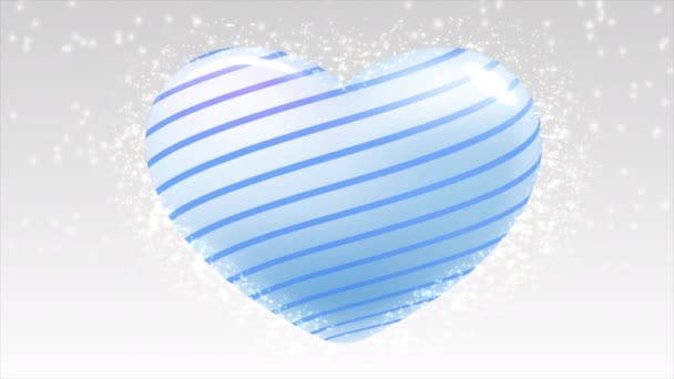 Colorful Hearts Center White Background Snow Falling Ends Look Bright — Vídeos de Stock