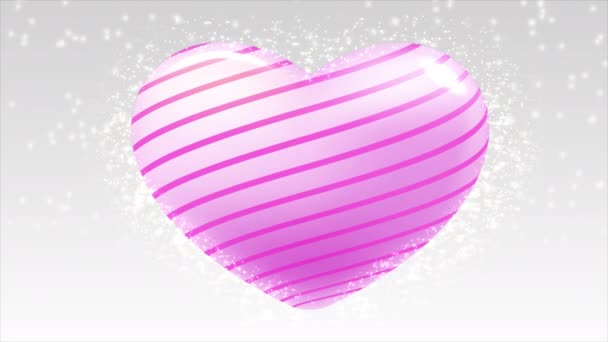 Colorful Hearts Center White Background Snow Falling Ends Look Bright — Stockvideo