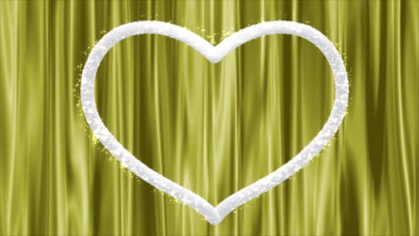 Heart White Feathers Center Swaying Cloth Background — Vídeo de Stock